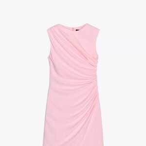 Zara Soft Pink Ruched Mini Dress